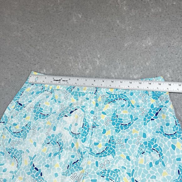 Lilly Pulitzer Shorts Womens Size 12 Blue Dolphins Beachy Pockets Cotton - Picture 4 of 9